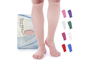 Doc Miller Compression Calf Sleeve for Men & Women, Premium Medical Grade, 15-20mmHg Graduated Support for Running, Calf Tear, Shin Splints, Knee High, Calf Sleeves, 1 Pair