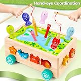Seagoal Montessori 6-in-1 Wooden Fishing Sorting Toy for Toddlers 1-3 view 3