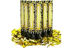OCEANWINGS Confetti Cannon Gold Party Poppers - 6 Pack 12 Inch Confetti Poppers for Wedding Celebration Birthday Party Celebration Baby Shower Decorations Christmas New Year Graduation