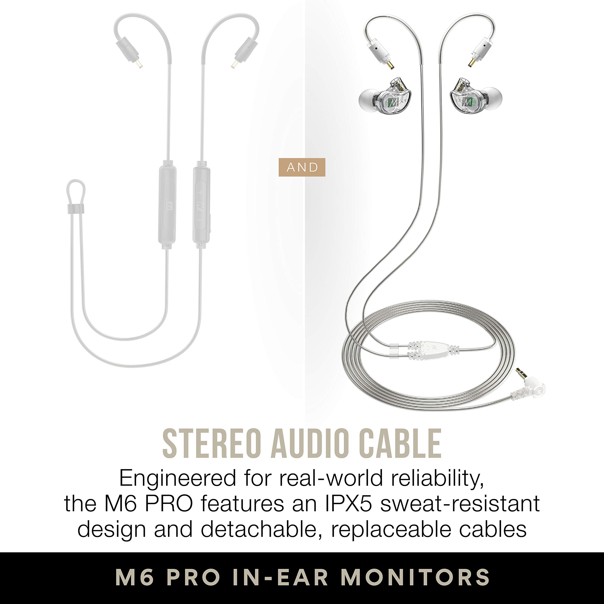 MEE Audio M6 PRO Musicians' In-Ear Monitors Wired + Wireless Combo Pack ...