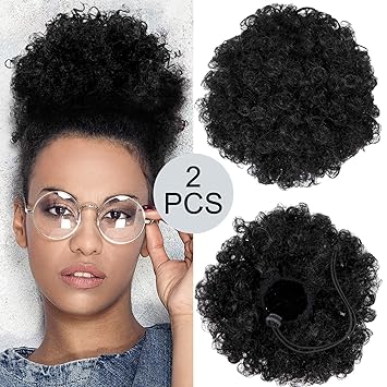 Amazon Com 2 Pieces Afro Puff Drawstring Ponytail Synthetic