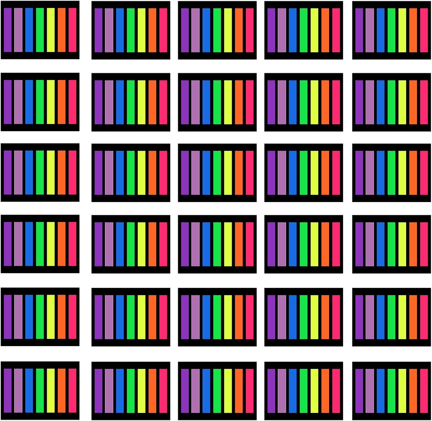 SIQUK 4200 Pieces Page Marker Tabs Colored Sticky Page Tabs Page Flags Fluorescent Tape Flags Index Tabs, 30 Sets 7 Colors : Office Products