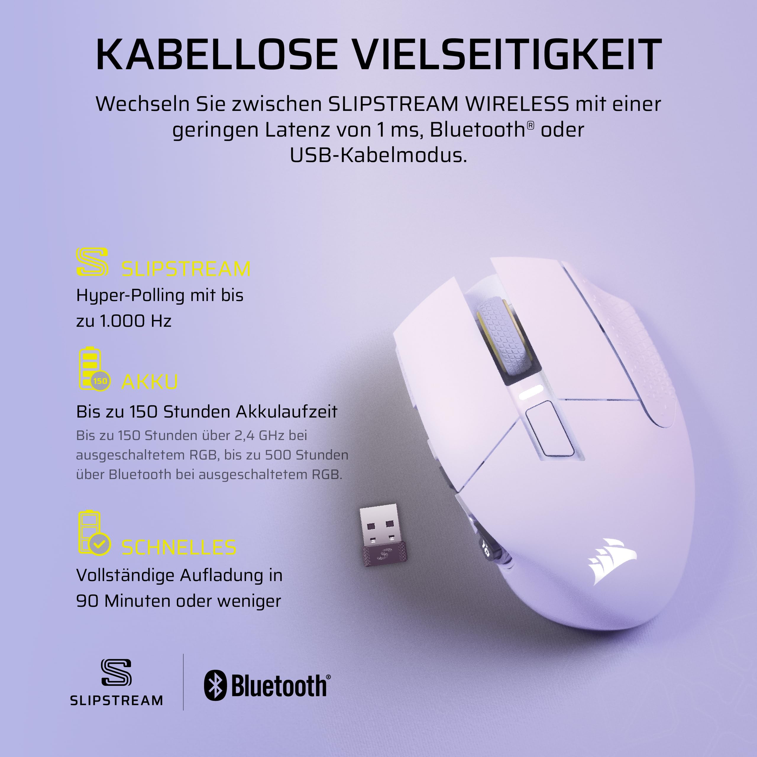 Corsair Scimitar Elite Wireless SE MMO Gaming Maus – 33.000 DPI, 16 Programmierbare Tasten, Einstellbarer Key Slider, Virtual Stream Deck, 1K Hyper-Polling - PC, PS5, PS4, Xbox, Mac – Weiß 7