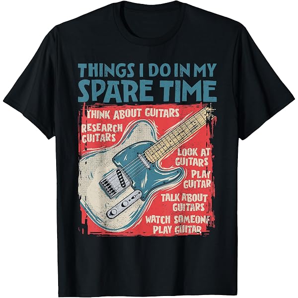T-shirt Homme Gildan 'May Start Talking About Guitars' - Loose Fit, Coton, Neuf (sur Commande)