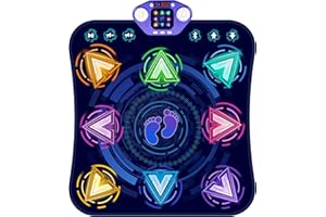 TOOLION Newly Upgraded 8-Arrow Electronic Dance Mat with LED Light & Wireless Bluetooth, Music Dance Toy with 3 Game Modes, Develops Hand-Eye Coordination, Christmas Dance Mat Toy for Boys & Girls Ages 3-12