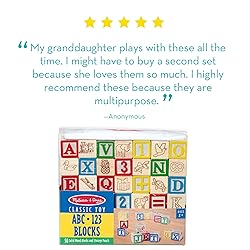 Melissa & Doug Deluxe Wooden ABC/123 1-Inch Blocks