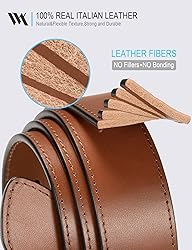 WOLFANT Men's 35mm Dress Casual Belt,100% Italian