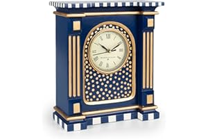 MACKENZIE-CHILDS Royal Check Mantel Clock, Decorative Clock for Kitchen and Living Room