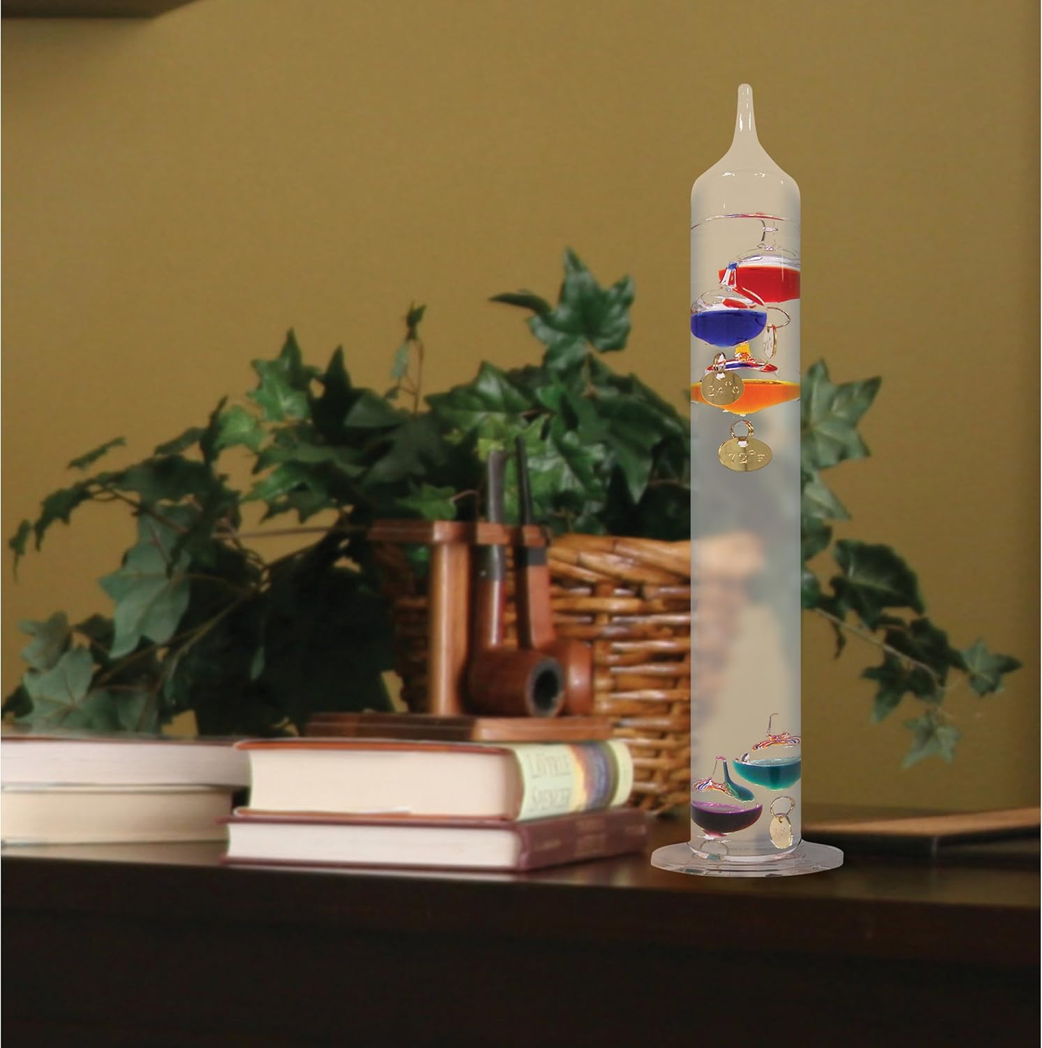 AcuRite 00795A2 Galileo Thermometer with Glass Globe Barometer