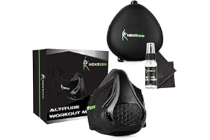 NEXTGEN Workout Mask High Altitude Cardio Breathing & Respiratory Strength Trainer 24 Oxygen Deprivation Levels, 8 Replaceable Carbon Filters Sport Elevation Vented Respirator for Athletes