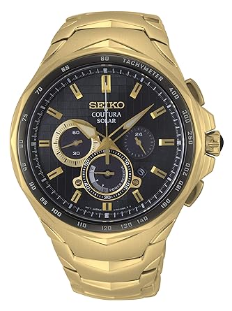 Men Black Solar Chronograph Watch SSC754P1