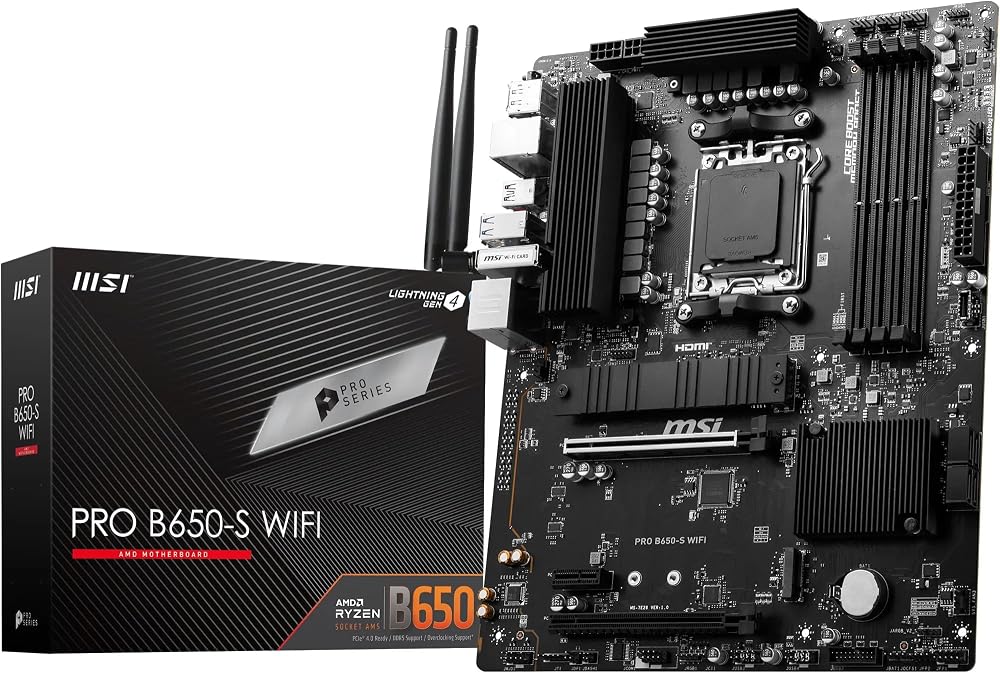MSI PRO B650-S WIFI ATX Motherboard AM5 DDR5 Ryzen 9000 8000 7000 WiFi 6E
