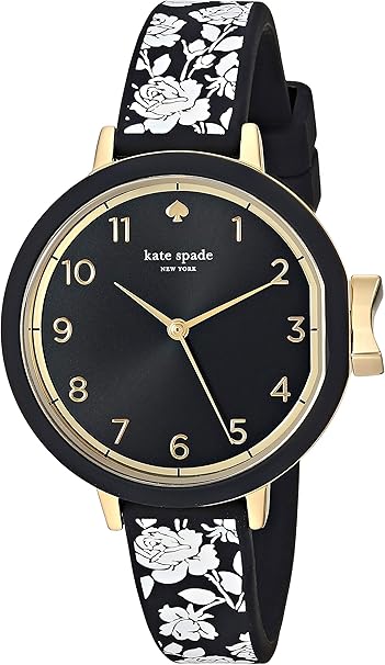 Amazon Com Kate Spade New York Women S Park Row Analog Quartz Watch With Silicone Strap Black 12 Model Ksw1476 Watches