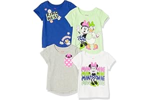 Amazon Essentials Disney | Marvel | Star Wars | Frozen | Princess Girls and Toddlers' Short-Sleeve T-Shirts, Multipacks