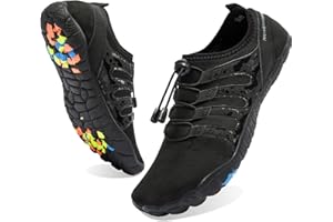 Josaywin Men's Water Shoes Barefoot Quick-Dry Sports Shoes Aqua Socks for Swim Diving Surf Pool Aqua Sports Beach Walking Wide Toe Shoes