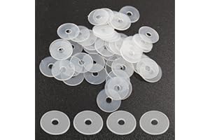 Qjaiune 50 Pack M4 Nylon Washers Clear Flat Washer, 4mm ID 17mm OD 1mm Thickness Faucet Plastic Gasket, Metric Transparent Gasket Sealing Washer Spacer Flat Hose Washer for Water Pipe Water Hose