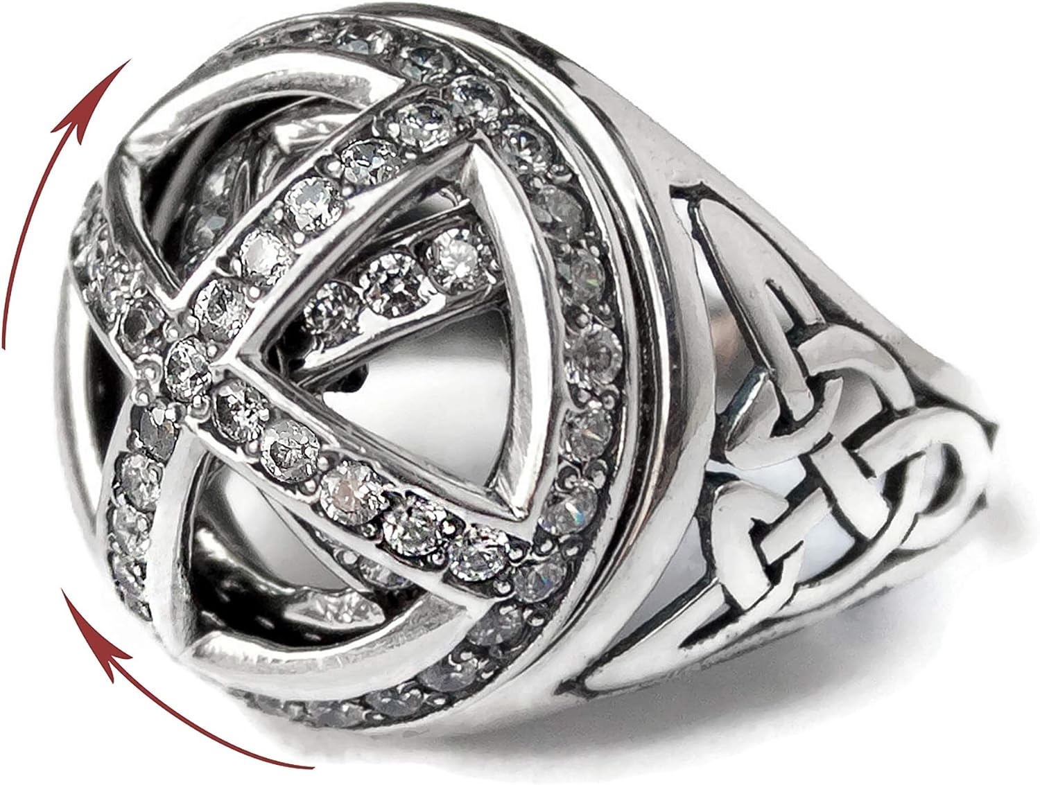 Amazon.com: Celtic Knot Signet Ring with Spinner 925 Sterling Silver