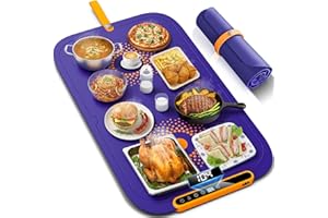 GDTLTP Warming Mat for Food, Extra Large, Food Warming Mat for Countertop, Food Warmer Mat with AI 7 Temperature Settings, Child Lock, Raised Feet Protects Table, Fast 8s Heating,Parties,Buffets,Daily Use