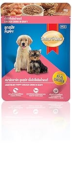 Smart Heart Pouch Wet Puppy Dog Food Chicken Chunk in Gravy 80 G Pack of 12