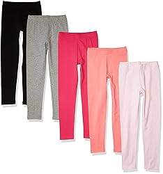 Amazon Essentials Girls' Leggings, Pack of