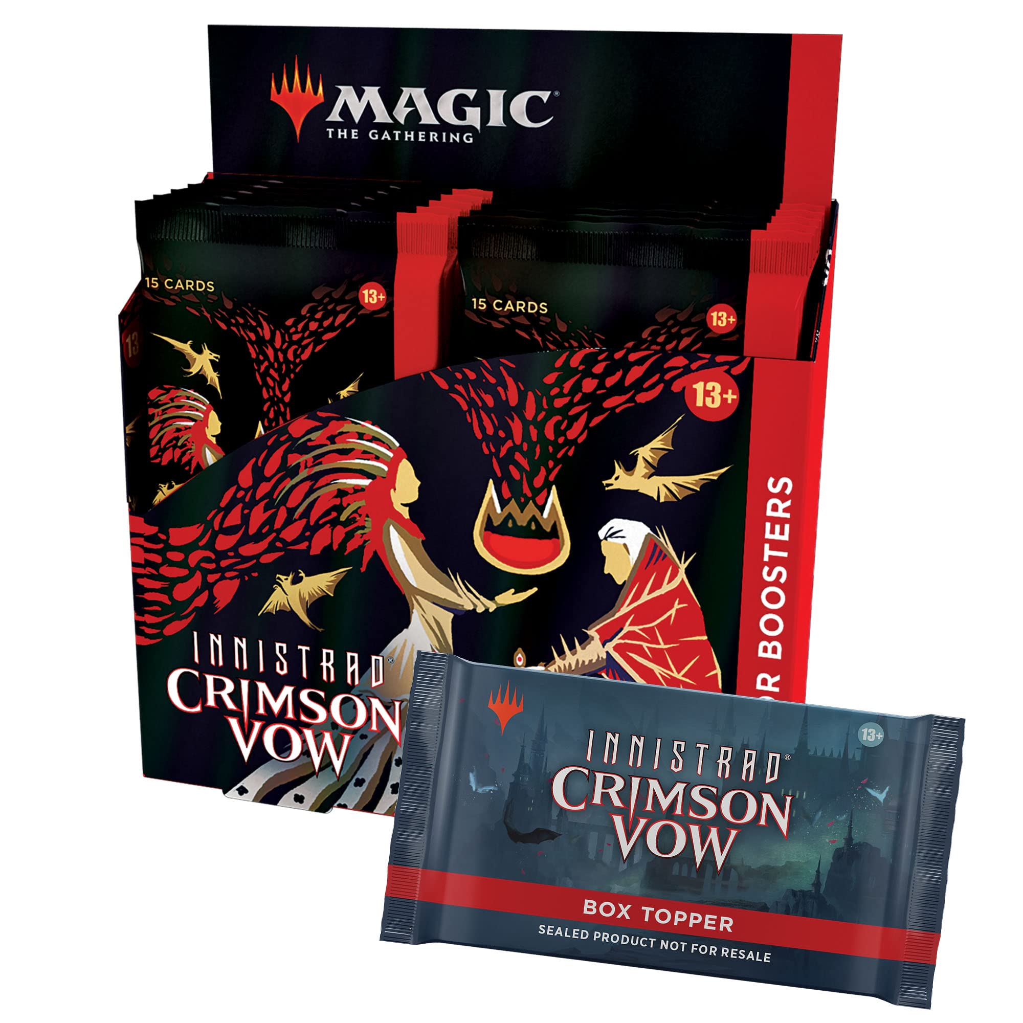 Magic: The Gathering Innistrad: Crimson Vow Collector Booster Box, 12 Packs & Dracula Box Topper