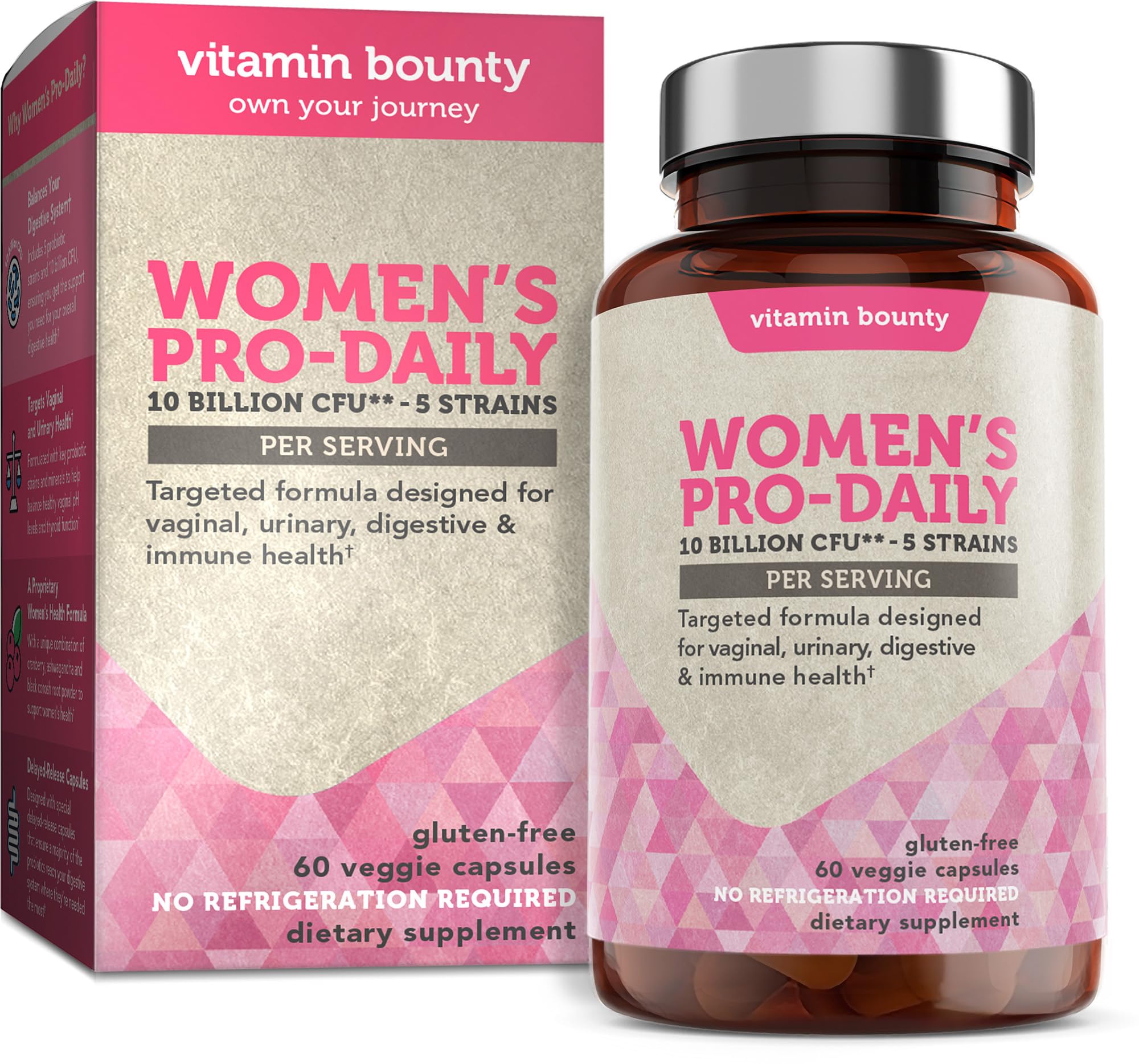 Nature's Nutrition Probiotics For Women, 60 Billion CFU, 16 Strains, Cranberry, Digestive, Immune Support