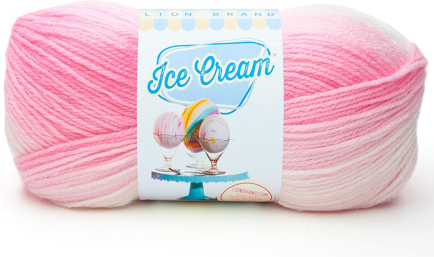 Lion Brand Yarn ICE CREAM YARN, STRAWBERRY, 10.89 x 10.89 x 22.32 cm
