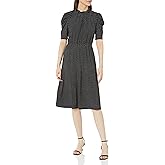 Adrianna Papell Womens Ruffle Neck Short Sleeve Dress