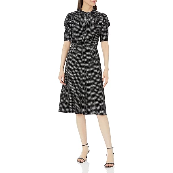 Adrianna Papell Diffusion Women's Long Sleeve Wrap Midi Dress, Black, S at Amazon Women's Clothing store Adrianna Papell Diffusion Women's Long Sleeve Wrap Midi Dress, Black, S at Amazon Women's Clothing store