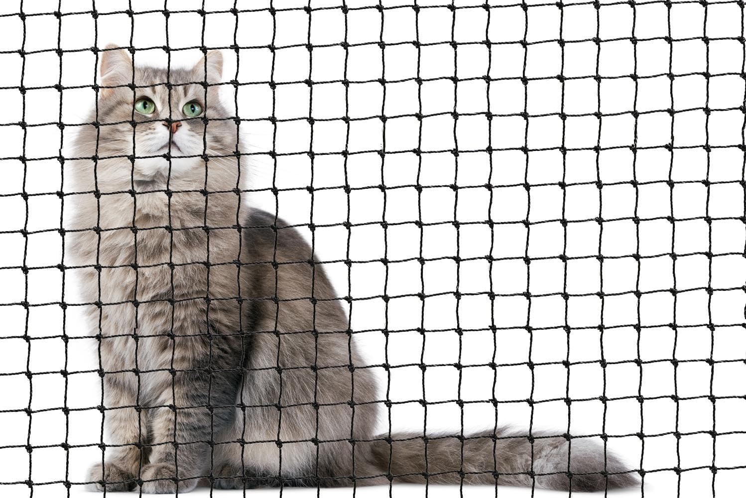 Cat enclosure DIY netting: 35ft x 6ft - Stainless Steel reinforced Cat run netting