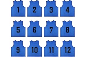 RE-HUO 12 Pack Numbered（1-12） Scrimmage Vests/Sport Pinnies/Training Bibs For Basketball,Soccer, Volleyball and Baseball