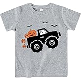 Boys Girls Halloween Shirts Baby Toddler Short Sleeve Monster Truck Ghost Pumpkin Tee Tops T-Shirts 2-7 Years