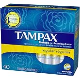 Tampax Regular, 40-Count Packages (Pack of 2)