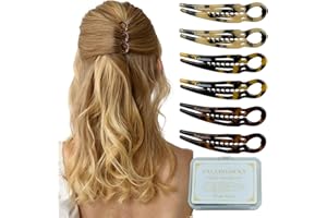 Fallinlocks 6 Pack Prestige Hair Pins for Women, 3.15" Medium French Hair Pins for Thin & Thick Hair, Curved Anti-Slip Design for Better Hold, Perfect Holiday Gift for Her