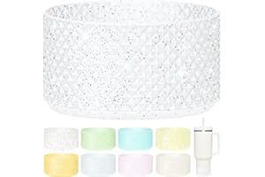 UBEEKOO Silicone Diamond Glitter Boot, Compatible with Stanley Tumbler 20-40oz & Simple Modern Tumbler 40oz, Hydro Flask Water Bottle 12-24oz, Bling Anti-Slip Protective Sleeve Cover