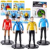 Paramount Star Trek Collectible Figures Set - The Original Series Bundle with 4 Action Figures: Kirk, Spock, McCoy, and Uhura Plus Stickers | 7" Star Trek Toys