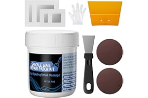 Oriflame Drywall Repair Kit: 8.5 Ounce Spackle Wall Repair with Patch/Scraper/Sandpaper/Gloves - White Wall Putty for Nail Holes/Cracks/Dents/Stains/Peeled Wall