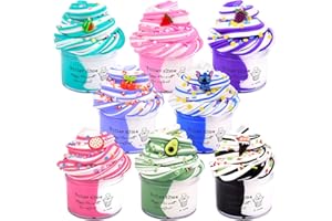 DAUWIAOW 8 Pack Scented Butter Slime Kit, Super Soft & Non-Sticky DIY Stress Relief and Educational Toy for Boys and Girls, and Party Favor Slime Toys