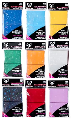Premium Preferred Protection 100 Blue Holographic Card Sleeves Perfect Fit Shiny Trading Card Sleeves Standard Size Pokemon Sleeves | Fits Metazoo, Magic The Gathering, Pokemon, Dragon Ball Super in Dubai - UAE | Premium Preferred Protection 100 Blue Holographic Card Sleeves Perfect Fit Shiny Trading Card Sleeves Standard Size Pokemon Sleeves | Fits Metazoo, Magic The Gathering, Pokemon, Dragon Ball Super in Dubai - UAE |