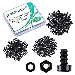 Pzsmocn 300 Pieces/100 Sets M3*6 mm Plastic Black