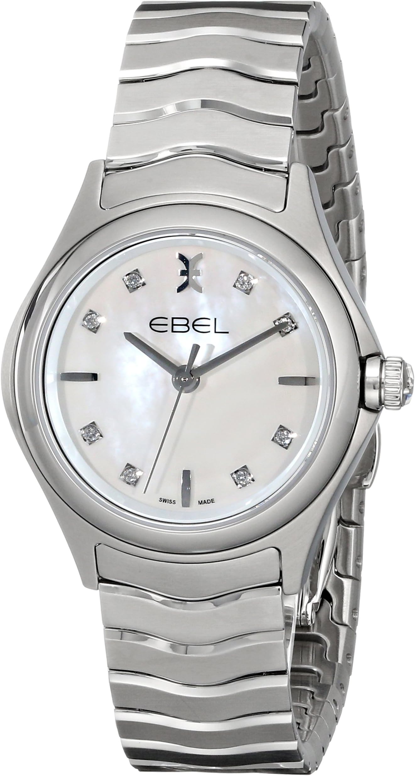 Wave Automatic Pink Diamond Dial 30 mm Watch 1216326