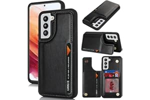 iCoverCase Compatible with Samsung Galaxy S21 FE Case with Card Holder, Wallet Case for Women Men [RFID Blocking] PU Leather 