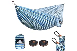 NATUREFUN Ultra-Light Travel Camping Hammock | 300kg Load Capacity,Breathable,Quick-Drying Portable Hammock(275 x140cm) | 2 x Premium Carabiners,2 x Nylon Slings Included | Outdoor Indoor Garden
