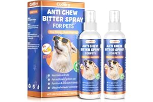 Cudory 2PCS Bitter Apple Spray for Dogs to Stop Chewing, No Chew Spray for Dogs & Cats Protect Furniture Shoes Belongings, Dog Deterrent Training Aids Spray Natural No Alcohol & Trace