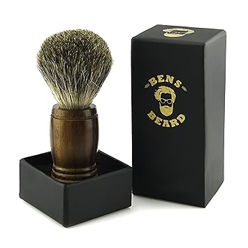 Rasierpinsel aus Dachshaar für die perfekte Rasur für Herren. Holzgriff aus hochwertigem Palisander Holz. Echthaar Dachshaarp