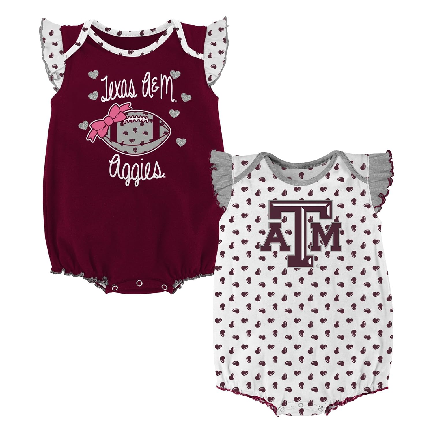 NCAA by Outerstuff NCAA boys Heart Fan 2 Piece Onesie Set