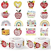 BkeeCten Teacher Appreciation Week Stickers - 1000pcs Happy Teachers' Day Waterproof Vinyl Reusable Laptop Stickers Coloring Book Scrapbook Water Bottle Page Activity Pad Party Favors Kids Skateboard
