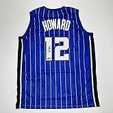 Facsimile Autographed Dwight Howard Orlando Blue Pinstripe Reprint Laser Auto Basketball Jersey Size Men's XL