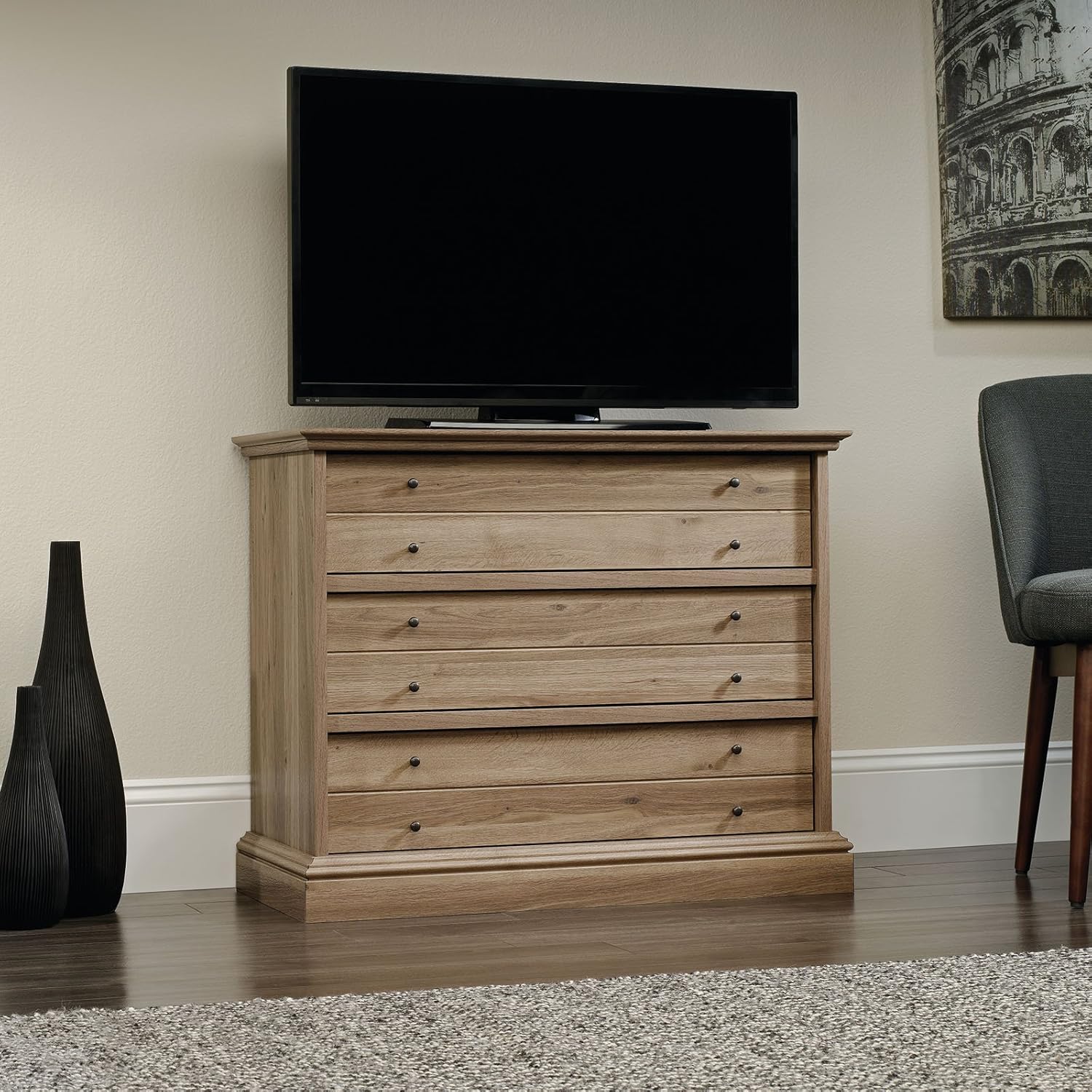 Amazon Sauder Barrister Lane 3 Drawer Chest in Salt Oak