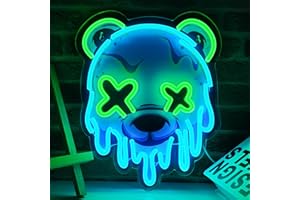 DIPOMY Ice Bear Neon Sign, Cool Led Sign for Wall Decor - Usb Powered, Adjustable Brightness Anime Bear Led Light for Bedroom, Bar, Pub, Party, Man Cave Decor, Unique Gift for Teenage Boys